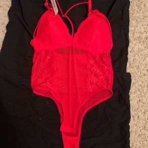 Red Lingerie Bodysuit